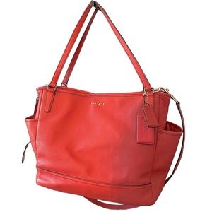 Coach Baby Diaper or Multipurpose Bag in Red Saffiano Leather